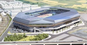 京都府亀岡市の亀岡駅近くに「サンガスタジアム by KYOCERA」が明日竣工を迎えるようです。